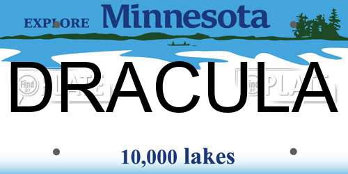DRACULA Minnesota License Plate