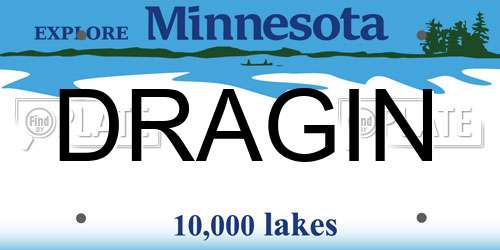 DRAGIN Minnesota License Plate