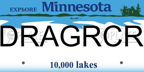 DRAGRCR Minnesota License Plate