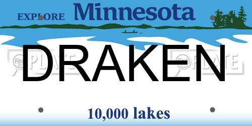 DRAKEN Minnesota License Plate