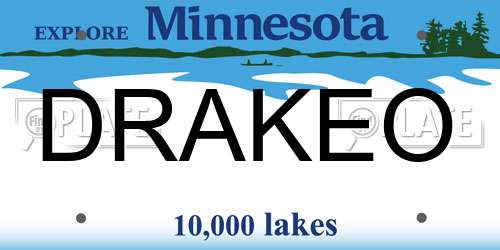 DRAKEO Minnesota License Plate