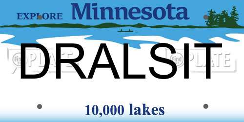 DRALSIT Minnesota License Plate