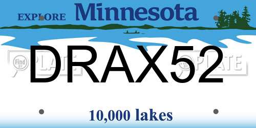 DRAX52 Minnesota License Plate