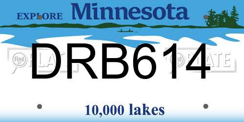 DRB614 Minnesota License Plate