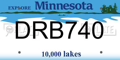 DRB740 Minnesota License Plate