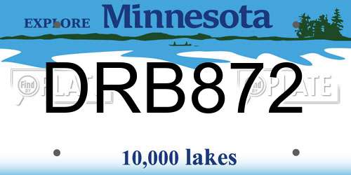 DRB872 Minnesota License Plate