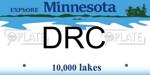 DRC Minnesota License Plate