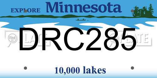 DRC285 Minnesota License Plate