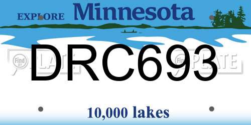 DRC693 Minnesota License Plate