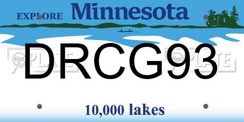 DRCG93 Minnesota License Plate