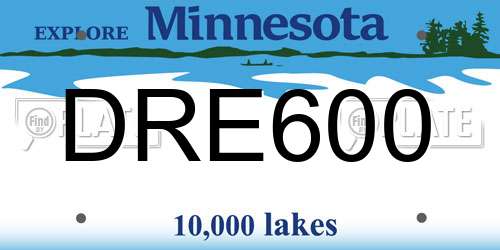 DRE600 Minnesota License Plate
