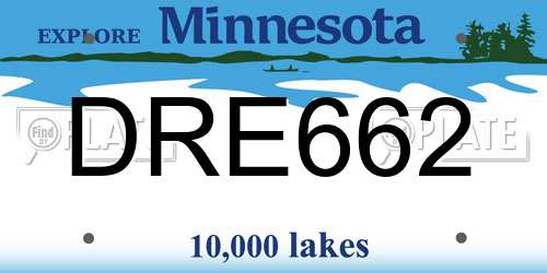 DRE662 Minnesota License Plate