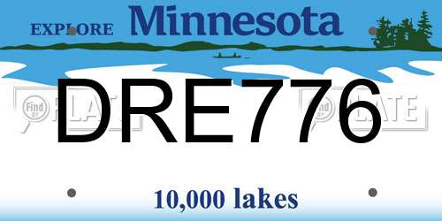 DRE776 Minnesota License Plate