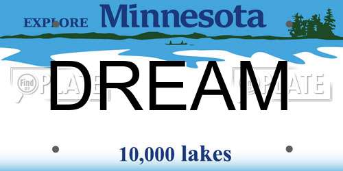 DREAM Minnesota License Plate