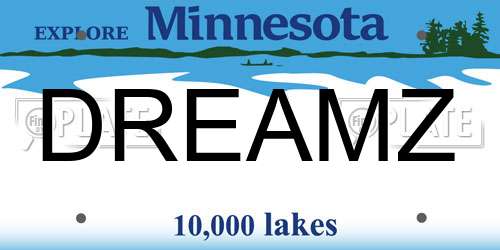 DREAMZ Minnesota License Plate