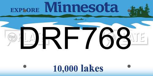 DRF768 Minnesota License Plate