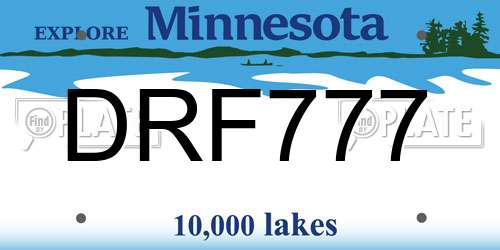 DRF777 Minnesota License Plate