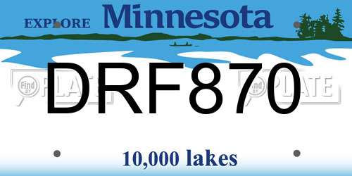 DRF870 Minnesota License Plate