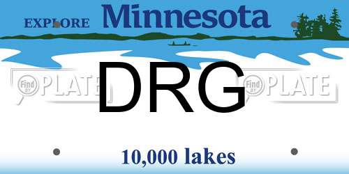 DRG Minnesota License Plate