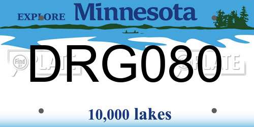 DRG080 Minnesota License Plate