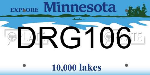 DRG106 Minnesota License Plate