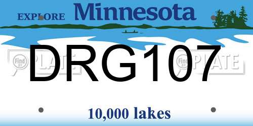 DRG107 Minnesota License Plate
