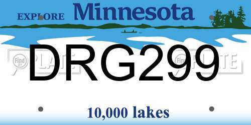 DRG299 Minnesota License Plate