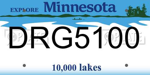 DRG5100 Minnesota License Plate