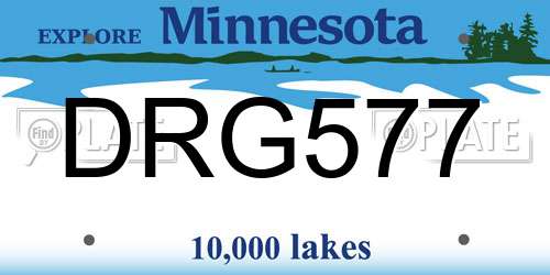DRG577 Minnesota License Plate