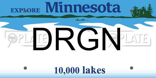 DRGN Minnesota License Plate