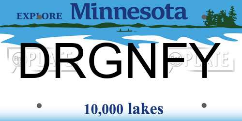 DRGNFY Minnesota License Plate