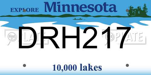 DRH217 Minnesota License Plate