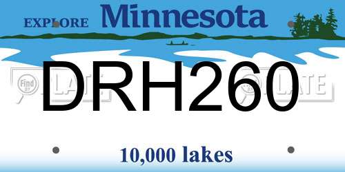 DRH260 Minnesota License Plate
