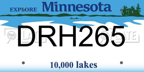 DRH265 Minnesota License Plate