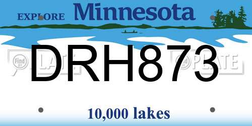 DRH873 Minnesota License Plate