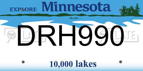 DRH990 Minnesota License Plate