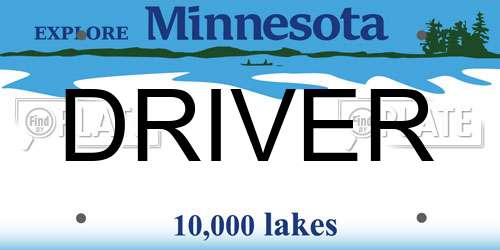 DRIVER Minnesota License Plate
