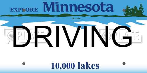 DRIVING Minnesota License Plate