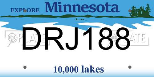 DRJ188 Minnesota License Plate