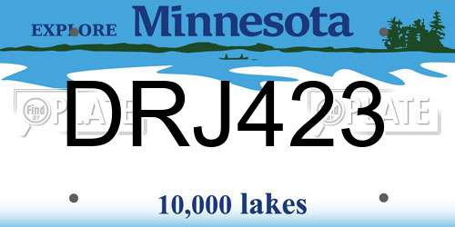 DRJ423 Minnesota License Plate