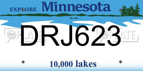 DRJ623 Minnesota License Plate