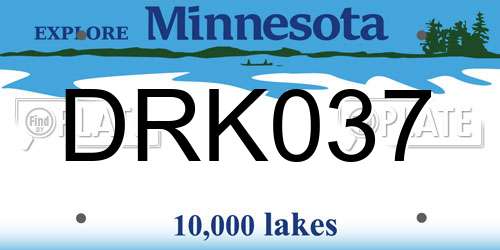 DRK037 Minnesota License Plate