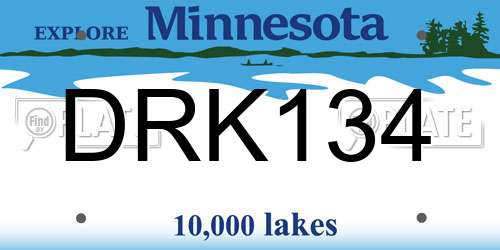 DRK134 Minnesota License Plate