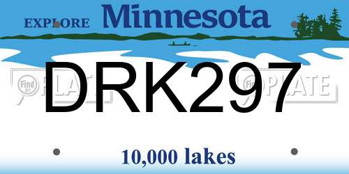 DRK297 Minnesota License Plate