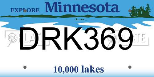 DRK369 Minnesota License Plate