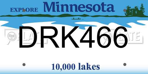 DRK466 Minnesota License Plate