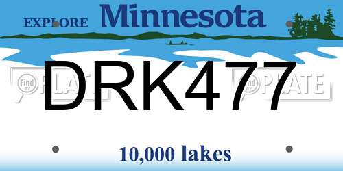 DRK477 Minnesota License Plate