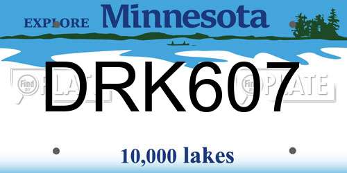 DRK607 Minnesota License Plate