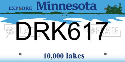 DRK617 Minnesota License Plate