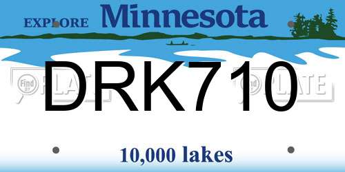 DRK710 Minnesota License Plate